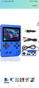 lot 1584 image: Handheld Game Console with Retro Single Player and Multiplayer Games, 3.0 Screen Portable Video Game Console, Supporting TV Connection, Handheld Video Game Console 2-in-1 (500 Games) Blue