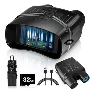 lot 1601 image: HEXEUM Night Vision Goggles - 4K Night Vision Binoculars for Adults, 3 HD Screen Binoculars can Save Photo and Video with 32GB TF Card, Black, NV4000 - Retail $130.11