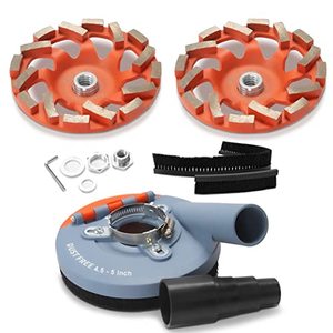 lot 83771 image: Wohenhao Dust Shroud for Angle Grinder 4.5-5 inch  2 PCS Diamond Grinding Cup Wheel 5 inch  Replacement Brush, Universal Surface Grinding Shroud with Grinding Wheel Kit for Various Surfaces