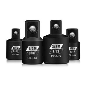 lot 83775 image: BLACKROBOT 4 Piece Impact Socket Adapter Set, 14 38 12 SAE Drive Socket Adapter Set, Square Adapter and Reducer Conversion Set for Impact Driver Wrench, Cr-Mo Steel