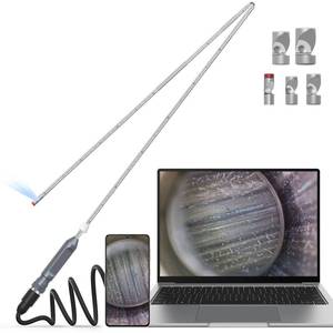 lot 83842 image: USB Rifle Borescope-Focus & Fold, Teslong NTG200H 0.2inch Barrel Bore Scope Gun Cleaning Bore Camera with Manual Focus, 26inch Foldable Rigid Rod, LED Light-Fits .22 Caliber & Larger Firearms - Retail $99.99