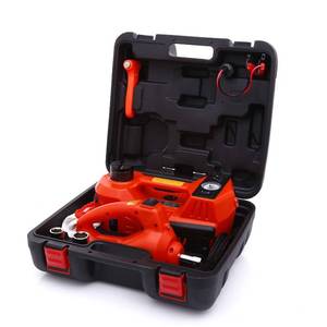 lot 83846 image: STANDTALL Electric Car Jack Kit 5 Ton 12V Car Jack Hydraulic with Impact Wrench and Tire Inflator Pump, Electric Car Floor Jack Red with LED Light - Retail $153.41