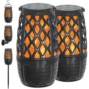 lot 83849 image: Outdoor Bluetooth Speakers, Outdoor Speakers Bluetooth Waterproof Patio, Outdoor Speaker with lights Multi-Sync up to 100 Speakers 10 Watt Enhanced Bass 360° HD Stereo Sound Blueooth Speakers (2 Pack) - Retail $79.99