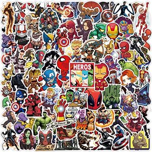 lot 83867 image: Superhero Stickers for Water Bottles Waterproof,100pcs Laptop Stickers for Boys Kids Teens Adults,Vinyl Bumper Stickers for Skateboard Luggage Guitar Motor Bike Car Decal Cool Party Favors