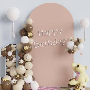 lot 83877 image: Fomcet 7.2FT Wedding Arch Cover Nude 2-Sided Spandex Fitted Fabric Arch Backdrop Cover Round Top Arch Cover Fabric for Birthday Party Baby Shower Wedding Arch Stand Decoration