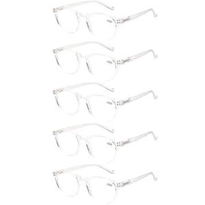 lot 83904 image: NORPERWIS 5 Pairs Reading Glasses - Standard Fit Spring Hinge Readers Glasses for Men and Women (5 Pack Transparent, 2.50)