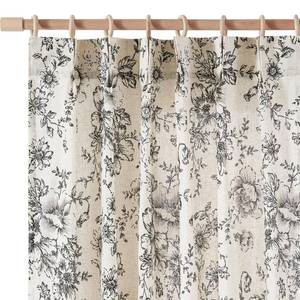 lot 83911 image: jinchan Pinch Pleated Curtains Floral Linen Curtains for Living Room 96 Inches Long Black Peony Flower Printed Curtains Rod Pocket Back Tab Farmhouse Pinch Pleat Drapes with Hooks Set 2 Panels