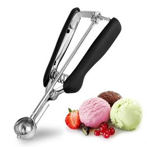 lot 83933 image: TJ POP Extra Small Cookie Scoop, 1 tsp, Stainless Steel, Black, 1-count