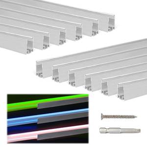 lot 83968 image: Muzata 12Pack 16.5 U Shape Aluminum Rope Lights Track Mounting Bracket for 8mm Width Rectangle Rope Lights Ceiling Under Cabinet Decor, U123