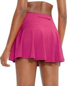 lot 83974 image: SANTINY Pleated Tennis Skirt for Women with 4 Pockets Womens High Waisted Athletic Golf Skorts Skirts for Running Casual (Deep Pink_XXL)