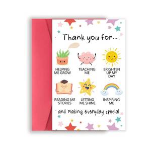 lot 83976 image: YiKaLus Thank You Card, Blank Inside, 8 x 5.3 Inches, 300gsm Linen Cardstock, Includes Envelope
