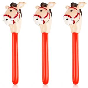 lot 83994 image: 3 Pieces Inflatable Stick Horse Inflatable Horsehead Stick for Theme Party Decoration, 37 Inches