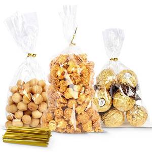 lot 84012 image: 200 Count Poly Treat Bags with 4 Twist Ties Assorted Colors 2.4mils Thickness OPP Plastic Bags of Candy Cookie Treat (4 X 6)