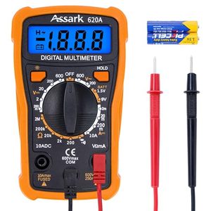 lot 84013 image: Digital Multimeter Voltage Tester, Assark 2000 Counts Multimeter Measure AC DC Voltage DC Current, Meter Tester Test Volt Ohm Amp Diode Continuity,Resistance,Backlit LCD Display,Data Hold Function
