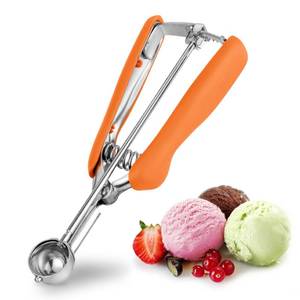 lot 84016 image: TJ POP Extra Small Cookie Scoop, 1 Tsp Cookie Scoop, Mini Ice Cream Scoop for Melon Baller, Cookie Dough, 0.2oz 25mm, Easy Squeeze & Release, Orange