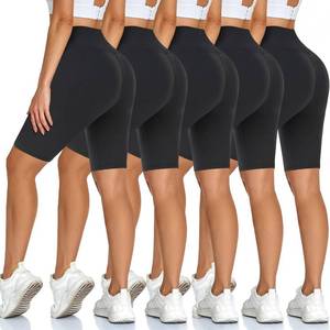 lot 84018 image: Diu Life 5 Pack High Waist Biker Shorts for Women - Buttery Soft 8 Womens Shorts for Workout, Yoga, Athletic