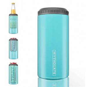 lot 84028 image: 3 in 1 Slim Can Cooler for 12 OZ Skinny Can, Regular Can & Beer Bottle - Keep Cold for 6 Hours - Double Walled Insulated Stainless Steel Vacuum Beverage Can Insulator (Glitter Gradient)