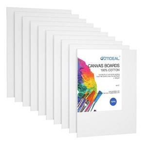 lot 84047 image: GOTIDEAL Canvas Boards, 8x10 inch Set of 10,Gesso Primed White Blank Canvases for Painting - 100% Cotton Art Supplies Canvas Panel for Acrylic Paint, Pouring, Oil Paint, Watercolor, Gouache