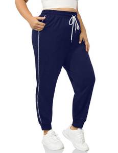 lot 84073 image: FOREYOND Womens Plus Size Joggers Workout Pants with Drawstring Lightweight Sweatpants Oversized Casual Lounge Pants for Women Loose Fit, Navy Blue, 2X