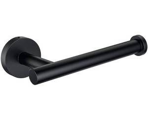 lot 84082 image: Kitsure Toilet Paper Holder Wall Mount - Sturdy Round Matte Black Toilet Paper Holder for Mega Roll, Premium 304 Stainless Steel Toilet Paper Roll Holder for Bathroom, Washroom, Black