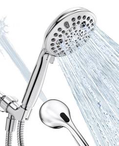 lot 84088 image: JDO Shower Head with Handheld, High Pressure Handheld Shower Head 10 Settings, Detachable Shower Head Set with Stainless Steel Hose and Shower Bracket (Chrome)