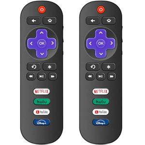 lot 84108 image: 2 Pack Replacement Remote Controls for Roku Smart TV, for TCLHisenseSharpPhilipsOnnElementInsignia Roku TV (NOT for Roku Stick, Box or Speaker)