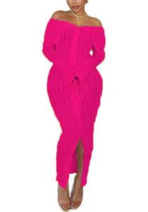 lot 84119 image: Tcremisa Long Shirt Dress for Womens Sexy Off Shoulder Long Sleeve Button Down Ruffle Mesh Dresses Rose