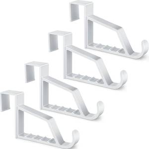 lot 84126 image: Maitys Plastic Storage Hooks, 4 Pieces Multi Hanging Organizers for Coats, Towels, Bags, Hats, Scarves (White)