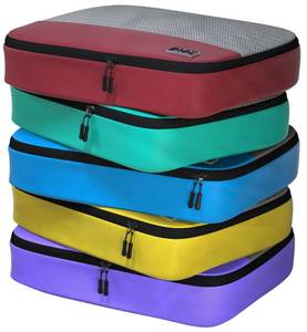 lot 84133 image: Large Packing Cubes for Travel - 5pc Packing Cubes for Suitcases - Lightweight Luggage Organizer Bags