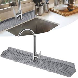 lot 84156 image: 24-Inch XXL Kitchen Sink Splash Guard, Silicone Sink Protectors for Kitchen Sink, Gigabaskets Drip Catcher Tray & Draining Pad, Keep KitchenBathroomRV Faucet Counter Dry & Clean Gadget Accessories