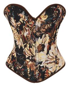 lot 84176 image: Alivila.Y Fashion Sexy Vintage Denim Corset Short Torso Daisy Floral Print Bustier Corsets A998-Black-XL