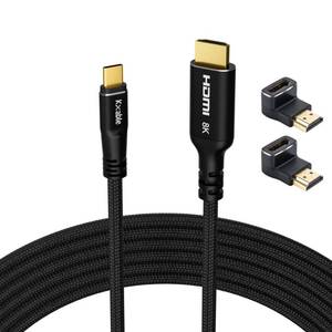 lot 84177 image: 8K USB C to HDMI 2.1 Cable 20FT, (8K60Hz,4K120Hz, HDR), Braided Cord, Thunderbolt 34 Compatible, for iPhone 15 Series, MacBook ProAir, iPad Pro, Galaxy S23, Surface, Dell, HP, with 2 HDMI Adapters