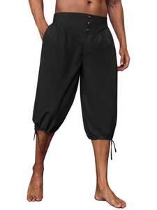 lot 84191 image: Gafeng Mens Pirate Pants Renaissance Medieval Colonial Costume Knight Halloween LARP Lace Up Shorts