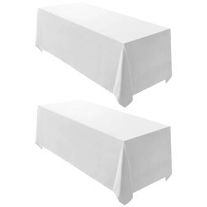 lot 84201 image: Surmente 2 Pack White Rectangle Tablecloth 90 x 132-inch Rectangular Polyester Table Cloth for Weddings, Banquets, or Restaurants
