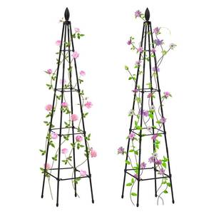 lot 84223 image: Garden Trellis for Climbing Plants Outdoor, deaunbr Plant Support Tower Obelisk Trellis 63 Garden Trellises for Vines, Flowers, Indoor Potted Plant, Rose, Cucumber, Tomato, Pea, Clematis (2 Pack)