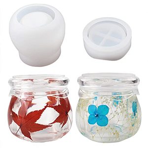 lot 84466 image: KuAoyoja Silicone Jar Molds with Lid, Resin Pudding Jar Epoxy Casting Molds for DIY Storage Bottle, Candle Holder, Candy Container, Flower Pot, Gifts (JAR)