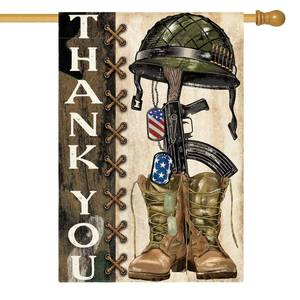 lot 84468 image: AVOIN colorlife Memorial Day Thank You Heroes Garden Flag 12x18 Inch Double Sided, Military Soldiers Boots Patriotic Veteran Yard Outdoor Decoration