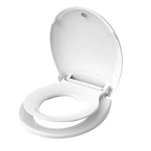 lot 84490 image: Ansffer Toddler Toilet Seat with Potty Training Seat Round 16.5inch, 2 in 1 Toilet Seat for Family Built-in Baby Seat Removable, Soft Close  Easy Clean, PP Safe Material, White