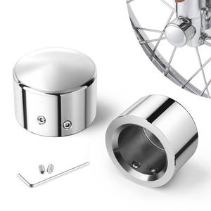lot 84505 image: Benlari Chrome Front Axle Nut Covers fit for Harley, CNC Axle Nut Caps Compatible with Harley Davidson Touring Sportster Trike Dyna Softail Street Glide Road King Iron 883 Fat Boy 2002-2024