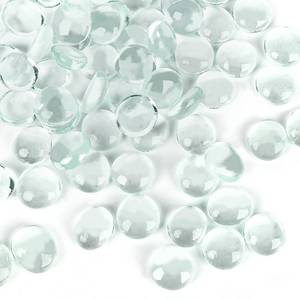lot 84508 image: FUTUREPLUSX 1LB Clear Flat Glass Marbles, Vase Filler Crystals Gemstones Pebbles Floral Glass Beads Table Aquarium Gravel Decoration DIY Craft