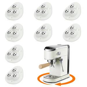 lot 84509 image: Self Adhesive Caster Wheels - 360° Swivel Universal Wheel, Mini Roller Ball Transfer Bearing for Small Kitchen Appliances, Storage Box, Trash Can (with 3 Ball Bearings, White, 8 PCS)