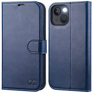 lot 84510 image: OCASE Compatible with iPhone 13 Wallet Case, PU Leather Flip Folio Case with Card Holders RFID Blocking Kickstand Shockproof TPU Inner Shell Phone Cover 6.1 Inch 2021 (Blue)
