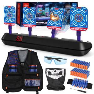 lot 84526 image: Lehoo Castle Shooting Targets for Nerf Guns, Nerf Targets for Shooting Practice, Nerf Vest, Electronics Shooting Games for Kids, Gift for 3-13 Year Old Boys Girls