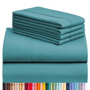 lot 84532 image: LuxClub 6 PC Queen Sheet Set, Breathable Luxury Bed Sheets, Deep Pockets 18 Eco Friendly Wrinkle Free Cooling Sheets Machine Washable Hotel Bedding Silky Soft - Teal Queen