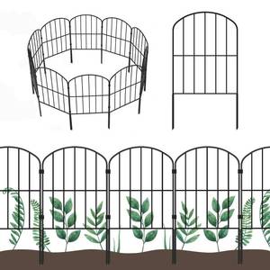 lot 84533 image: OUSHENG Decorative Garden Fence Fencing 10 Panels, 10ft (L) x 24in (H) Rustproof Metal Wire Border Animal Barrier for Dog, Flower Edging for Yard Landscape Patio Outdoor Decor, Arched
