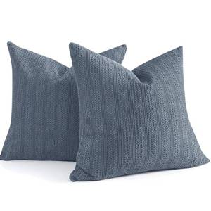 lot 84564 image: COCOPLOCEUS 24x24 Pillow Covers Set of 2 Euro Sham Pillow Covers Cotton Euro Pillow Shams, Boho Throw Pillow Covers Large Decorative Square Pillowcase for Couch Bed, Blue Grey