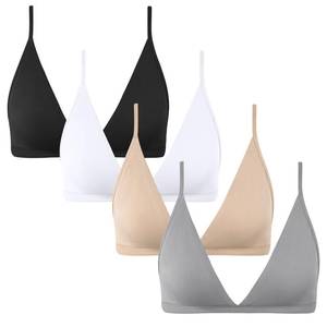 lot 84588 image: INIBUD Bralette for Women Removable Padded Bra Yoga Seamless V Neck Triangle Adjustable Straps Wireless 4PCS-S