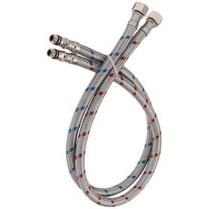 lot 84603 image: BWE 16-Inch Long Bathroom Kitchen Faucet Connector Braided Stainless Steel Supply Hose 38-Inch Female Compression Thread x M10 Male Connector, x 2 Pcs (1 Pair