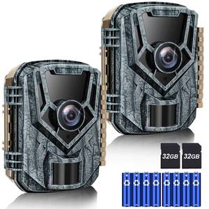 lot 84647 image: Punvoe Trail Camera 2 Pack 36 MP 2.7K Game Camera 32GB Memory Card 8 Batteries with 0.2s Trigger Time 120°Wide-Angle Motion Night Vision 2.0 LCD Screen IP66 Waterproof, Wildlife Camera for Monitoring - Retail $85.98
