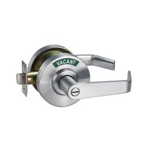 lot 84648 image: FLIRABBIT Commercial Bathroom Door Lock - Heavy Duty Privacy Door Handle with Occupied Sign, Left Right Reversible ANSI Grade-2 for Restroom Restaurants Hospitals Offices (Satin Chrome)